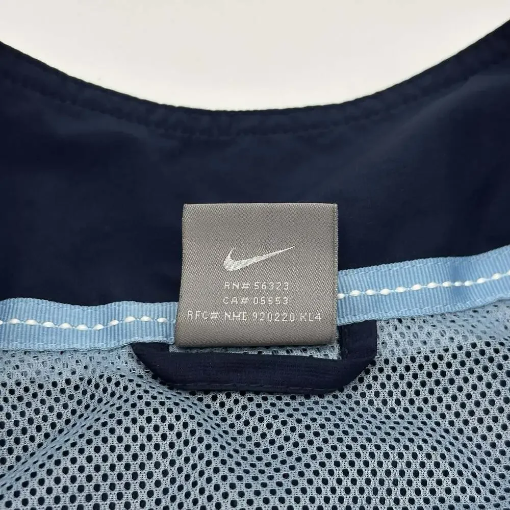 Vintage Y2K Gray Tag Nike Size XXL Blue Mesh Lined Zip Track Jacket Windbreaker